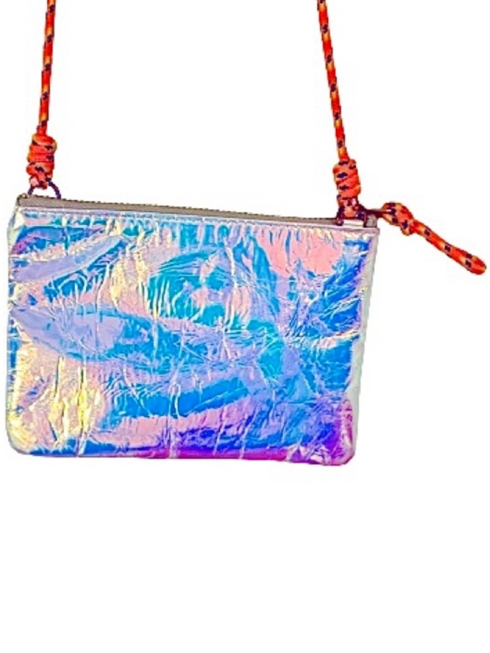 J.Crew Crewcuts Iridescent Mini
Crossbody Bag w/ Orange Rope Strap